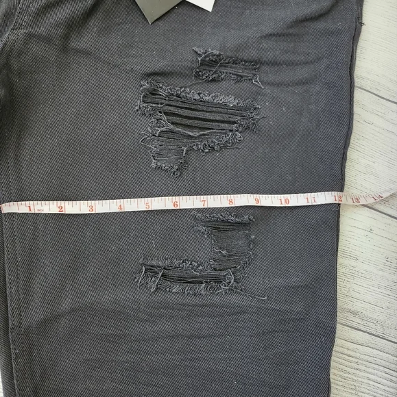 Plus Size Black Distressed Denim Shorts - Picture 11 of 16